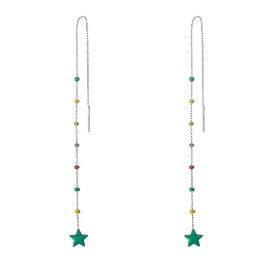 ESTRELLA AZUL| ARO MINI CADENA COLORES ı PLATA UD.