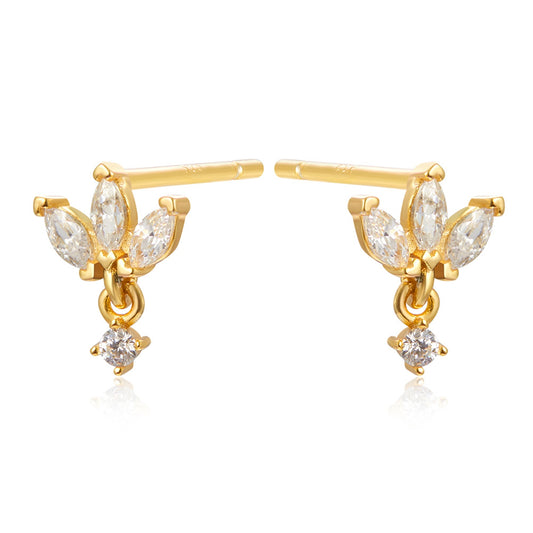 SMALL 3 HOJAS | CIRCONITAS BLANCA ı ORO UD.