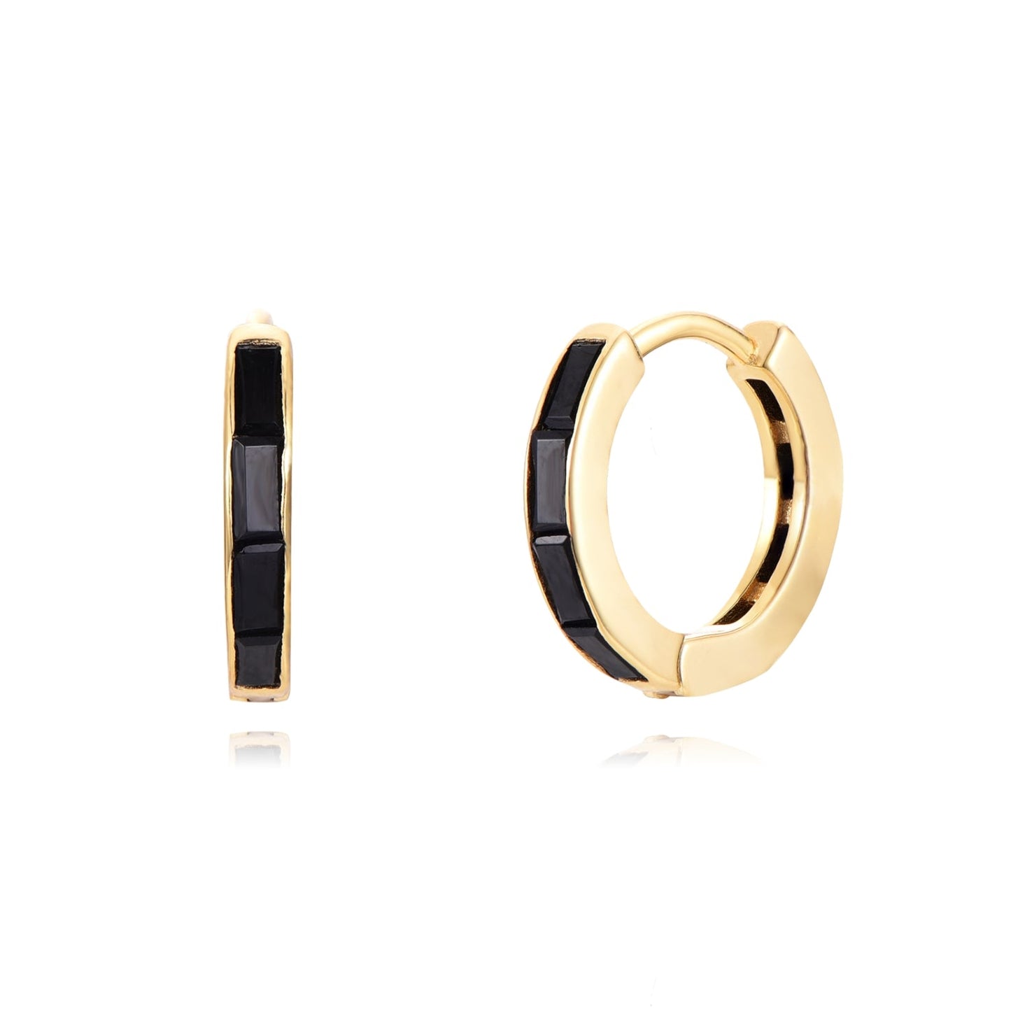 ARO MINI BAGUETTE VERTICAL ı CIRCONITA NEGRO ı ORO UD.