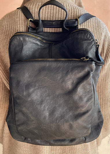 Bolso/Mochila piel negra