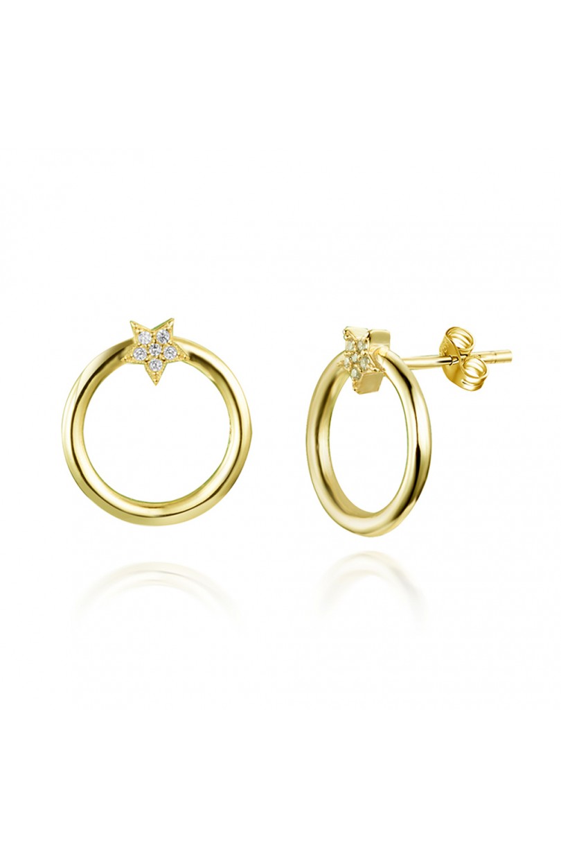 PENDIENTES AROS KARMA ı CIRCONITA ı ORO UD.