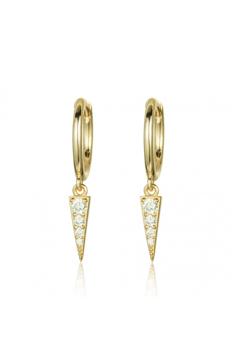 PENDIENTE AROS PINCHO ı CIRCONITAS ı ORO - The wild stone