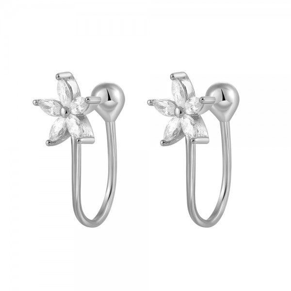 FALSO PIERCING EARCUFF FLOR ESTRELLA CIRCONITA ı PLATA UD.