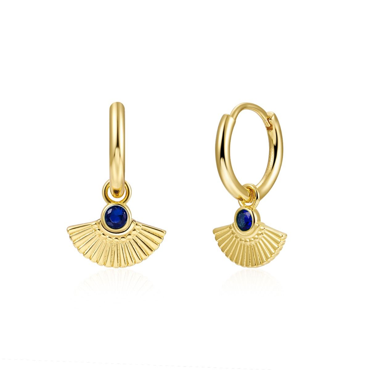 ARO MINI  ABANICO ı CIRCONITA AZUL ı ORO UD.