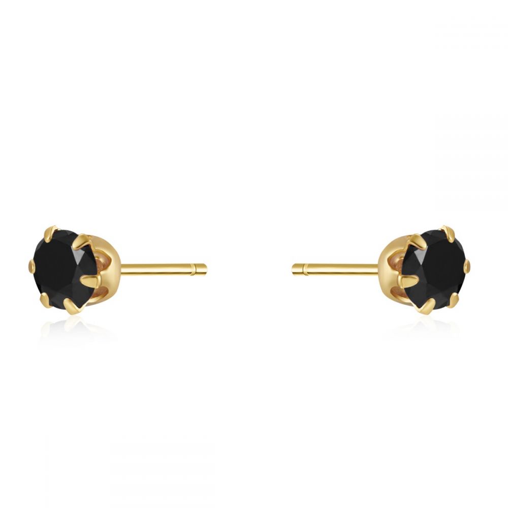 SMALL CÍRCULO ı ONIX NEGRO 5MM ı ORO UD.